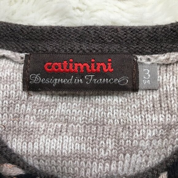 Catimini Toddler Girl Gray Brown Knit Bolero Cardigan Sweater Size 3 Years - Picture 11 of 12